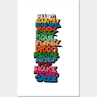 Soul, Funk, Disco, House and other Music Styles.  - Super stylish funky Design! Posters and Art